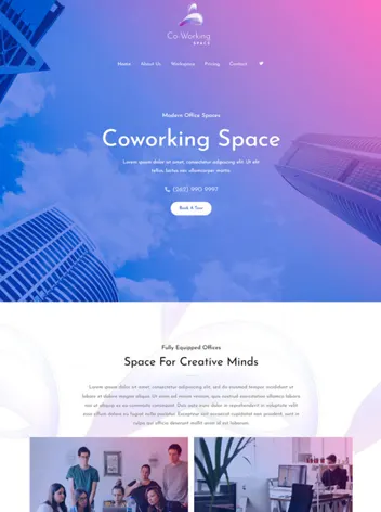 co working spaces WordPress Template by Your Website Agency