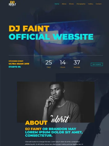 DJ WordPress Template by Your Website Agency